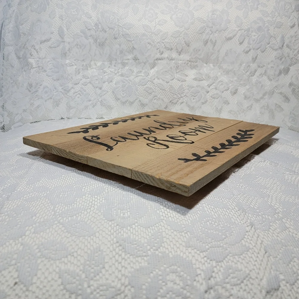 Rustic Woode Laundry Room Sign Hanging Farmhouse Wall Home Decor Shabby Chic 14